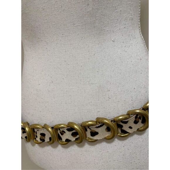 Free People Calf Fur Chain Belt Size M/L - Picture 3 of 4